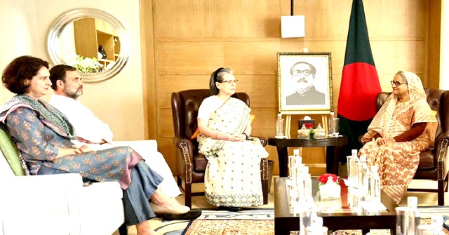 রাহুল-প্রিয়াঙ্কাকে সঙ্গে নিয়ে শেখ হাসিনার সঙ্গে সাক্ষাৎ করলেন সোনিয়া গান্ধী