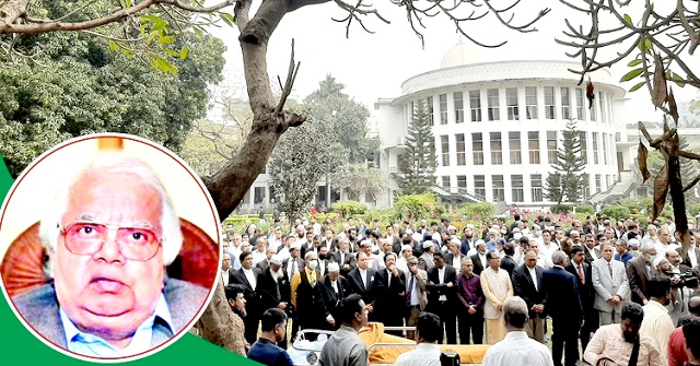 সুপ্রিম কোর্টে ব্যারিস্টার নাজমুল হুদার জানাজা