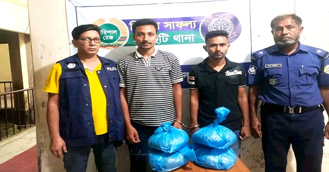 নলছিটিতে তিন কেজি গাঁজাসহ দুই কারবারি গ্রেপ্তার