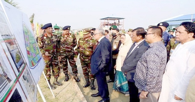 নবনির্মিত মিঠামইন সেনানিবাস পরিদর্শন করলেন রাষ্ট্রপতি