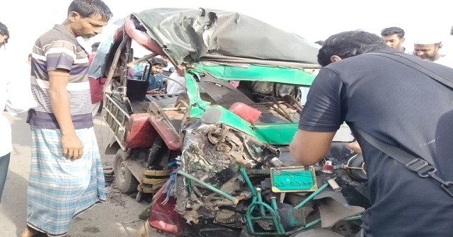 বরিশালে বাস-মাহিন্দ্রার মুখোমুখি সংঘর্ষে নিহত ১, আহত ৬
