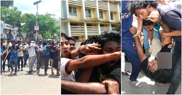  বরিশালে আন্দোলনকারীদের সাথে ছাত্রলীগের ধাওয়া-পাল্টা ধাওয়, আহত ১০ 
