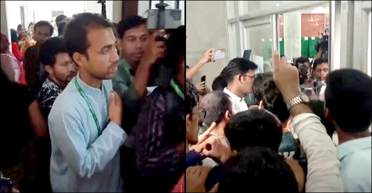 ছাত্রদলের ভিপি-এজিএস প্রার্থীর কেন্দ্রে প্রবেশের চেষ্টা, হট্টগোল