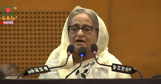 বিএনপি কাকে নিয়ে নির্বাচন করবে, প্রশ্ন শেখ হাসিনার