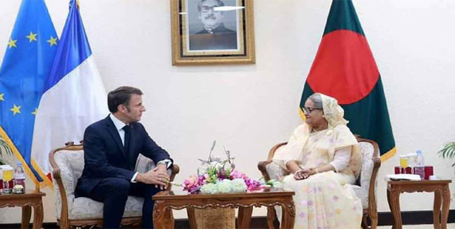 শেখ হাসিনা-ইমানুয়েল মাখোঁর দ্বিপাক্ষিক বৈঠক