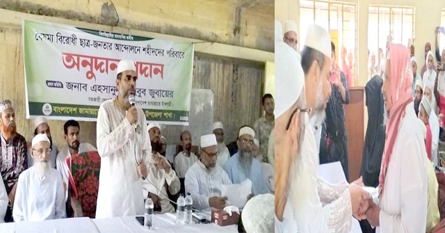 লালমোহনে ১০ শহীদ পরিবারকে আর্থিক অনুদান প্রদান
