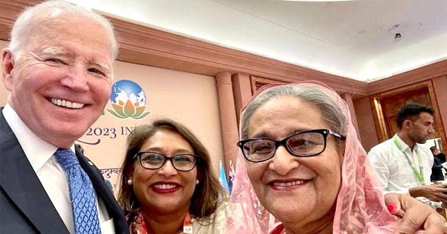 শেখ হাসিনার সঙ্গে সেলফি তুললেন জো বাইডেন