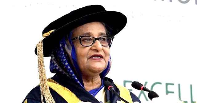 শেখ হাসিনাকে হত্যার হুমকির প্রতিবাদে স্বরূপকাঠিতে মানববন্ধন