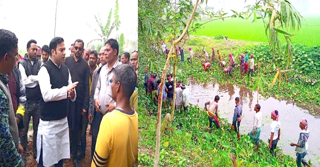  আগৈলঝাড়ার বোরো মৌসুমে কৃষকের জন্য খালের কচুরিপনা পরিস্কার 